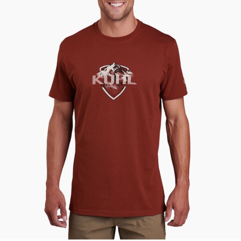 Kuhl Wildfibre Born in the Mountains Red Organic Cotton T Shirt Mens XL Gym Gorp